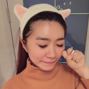 包邮韩国可爱猫咪耳朵洗脸面膜束发带发箍