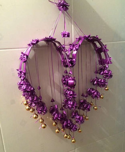 手工彩带编织风铃心形挂饰diy折成品客厅房间卧室装饰送女生礼物