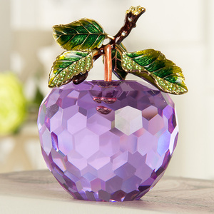 水晶苹果创意摆件工艺小饰品礼物卧室酒柜装饰品圣诞节礼物送女生