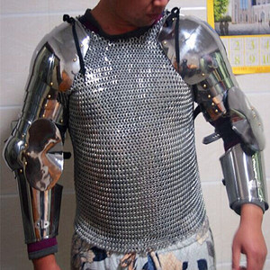 臂铠 棉甲肩甲 中世纪骑士铠甲 铁板甲手套 组合西洋收藏品 锁甲