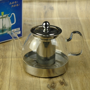 电磁炉专用壶耐热玻璃茶壶不锈钢底内胆盖子 800-1200毫升 电磁壶