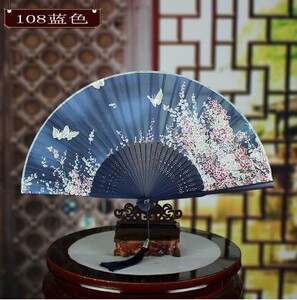 阎魔爱扇子巴卫cos扇古代宫庭扇日式和服樱花蝴蝶扇 送流苏坠扇套