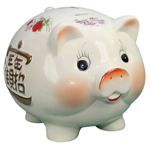 迷你陶瓷超大号摆件存钱罐小金猪礼物儿童可爱储钱罐招财猪储蓄罐