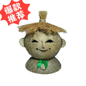 2016海南特色工艺品 手工制作 椰子壳娃娃脸 摆设美观装饰品专柜