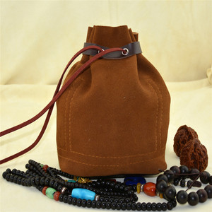 手工牛皮袋百宝袋真皮袋核桃袋手串袋文玩袋佛珠宝福袋抽绳收纳包