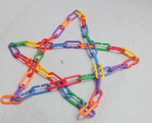 几何串联积木 儿童塑料拼插 亲子益智玩具 几何扣环 小号C型链条