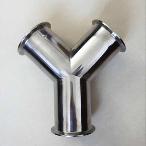 304卫生级快装正y型三通镜面斜y三通不锈钢管件一分二卡盘接头316