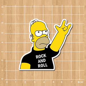 the simpsons 辛普森一家 rock and roll 摇滚旅行箱贴纸