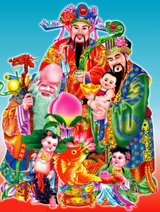 正品5d魔方钻石画福禄寿三星满钻寿比南山十字绣寿星老人客厅圆钻