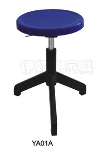 中空双层加厚气杆升降圆凳蓝色车间工作凳三角凳塑料圆凳实验室凳
