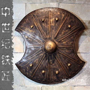古罗马特洛伊 战神阿格硫斯盾牌 仿真复古铁质 酒吧盔甲客厅挂饰