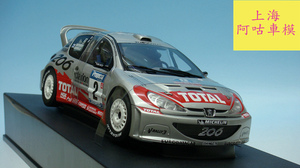 【现货绝版】标致 206 wrc 赛车 奥图亚autoart 1/18 汽车模型