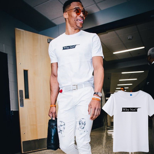 维斯布鲁克威少雷霆短袖t恤圆领纯棉宽松潮个性运动青少年训练服