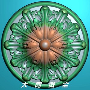 精雕图 灰度图 浮雕图 西洋花 欧式洋花 圆形洋花门花6