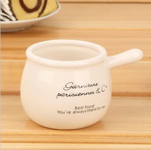 圆形手柄陶瓷杯慕斯杯烘焙模具陶瓷布丁杯奶酪冰淇淋杯舒芙蕾焗碗