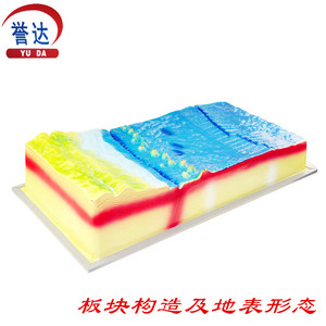 板块构造及地表形态模型 j3413 地理科学地质地壳运动教学仪器