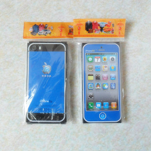 祭祀祭祖用品 黄纸冥币烧纸纸钱批发 元宝金条纸扎iphone苹果手机