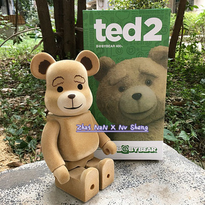 bearbrick熊 积木熊 x 熊ted2泰迪熊 植绒公仔玩偶模型400%