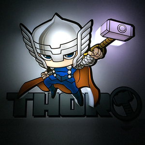 复仇者联盟3d创意壁灯雷神锤子卡通小夜灯卧室书房床头灯生日礼物