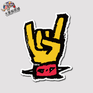 卡通手势贴纸rockandroll摇滚贴纸行李箱贴纸笔记本防水贴纸