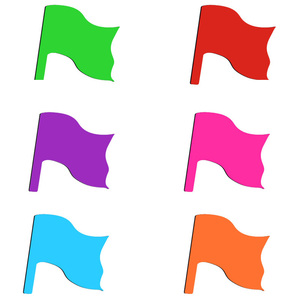 磁贴磁性旗小红旗磁贴 6色选旗子冰箱贴小旗子 幼儿园奖励磁贴5cm