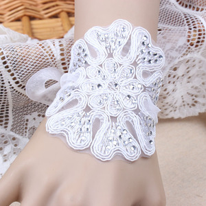 高端手工新娘水钻蕾丝手镯手腕带手环臂环 手腕花婚纱配饰品手链