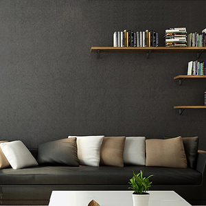 黑白灰色长纤无纺布墙纸 简约素色纯色客厅满铺卧室电视墙壁纸