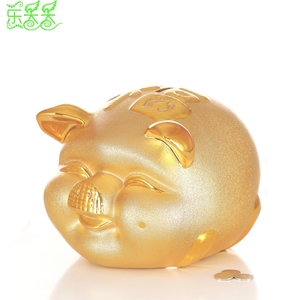 猪年吉祥物特大号福气金猪储蓄罐陶瓷摆件儿童礼品旺财猪4寸-14寸