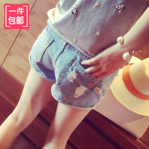 [转卖]夏季必备新款女装韩版时尚百搭休闲磨破复古卷边牛仔短裤