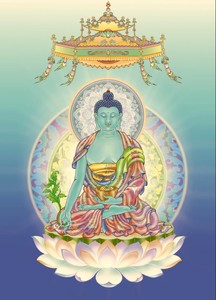 纯手工制作结缘纯手工佛陀画像药师如来 相纸双面塑封