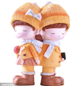 新款情侣.卡通乳胶模具石膏娃娃模具涂鸦彩绘模具白胚涂色21cm