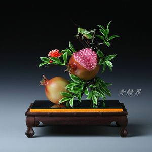 灯工琉璃笑口常开石榴山东省琉璃艺术大师纯手工制作高品质礼品