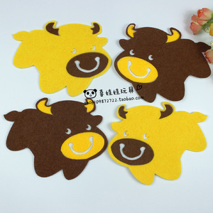 可移除墙贴纸 无纺布卡通小牛贴画 儿童房学校教室布置幼儿园墙贴