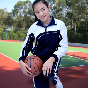 校服 中学生校服女款冬装运动服套装 男女同款无拉链长裤