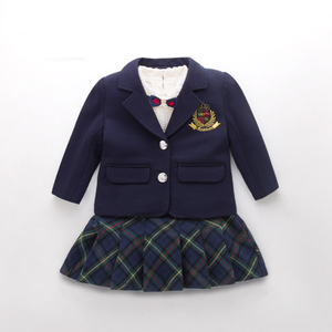 女童英格兰风幼儿园校服女宝宝西装外套裙子套装春秋装