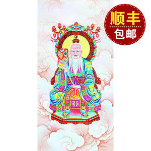 佛堂画像 道教三清神手工画像 太清灵宝天尊挂画 手绘佛像 神仙画