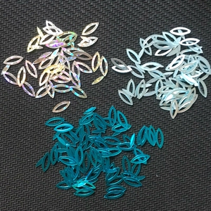 4*9mm镂空马眼形镭射无孔平亮片diy手工舞服辅材料闪亮吊片散珠片