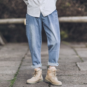 淘宝日式街头精工宽松垮裤复古做旧水洗哈伦裤秋冬长裤新款牛仔裤男潮