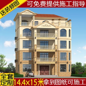 欧式罗马柱新农村三层别墅自建房设计图北京中合现代建筑设计公司图片