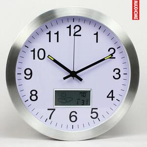 max home 12英寸lcd液晶显示屏挂钟 时尚简约客厅日历时钟挂壁钟
