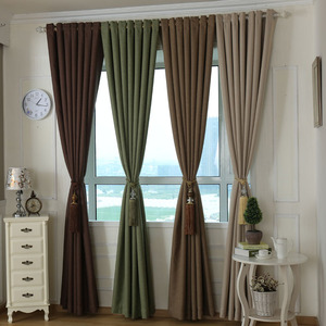 全遮光双面麻布客厅卧室加厚现代窗帘成品定制定型雪尼尔轻奢中式
