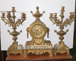 钟 钟表 欧式钟表 国外进口铜鎏金机械钟表 欧洲回流壁炉座钟