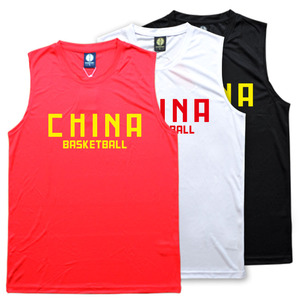 篮球训练服宽肩背心中国队服男篮训练背心国家队篮球服篮球衣定制