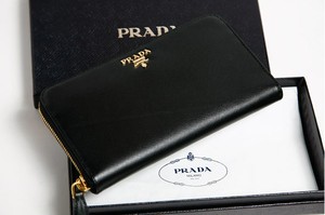普拉达(Prada)正品钱包女士斜纹长款拉链牛皮钱包1M0506 多色