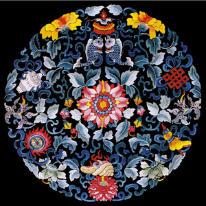 苏绣diy套件初学入门清代故宫圆形团花鲤鱼图案手工刺绣非十字绣