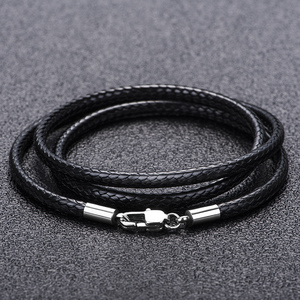 蜡绳黑绳皮绳水晶吊坠绳挂绳项链绳编织玉佩挂绳黄金坠锁骨绳男女