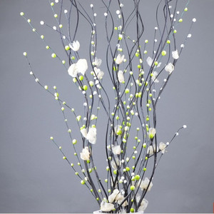 包邮客厅落地干花仿真花 装饰花 樱花银柳干枝曲柳插花套装白色