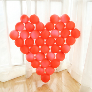 结婚用品桃心格 5寸光版圆形气球 创意爱心造型气球网格 婚庆常备