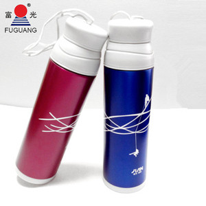 富光健牌e动真空不锈钢保温杯 双杯盖带滤网提绳男女士运动杯