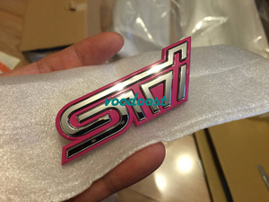 日本 斯巴鲁 sti 原厂贴标 粉色 粉标 中网标